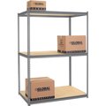 Global Industrial High Cap. Starter Rack 60Wx48Dx84H 3 Levels Wood Deck 1300lb Per Shelf GRY 580895GY